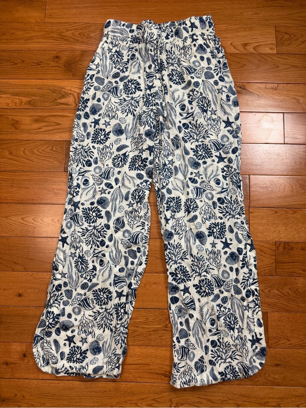 Sigrid Olsen Linen Blend Coastal Print Pants